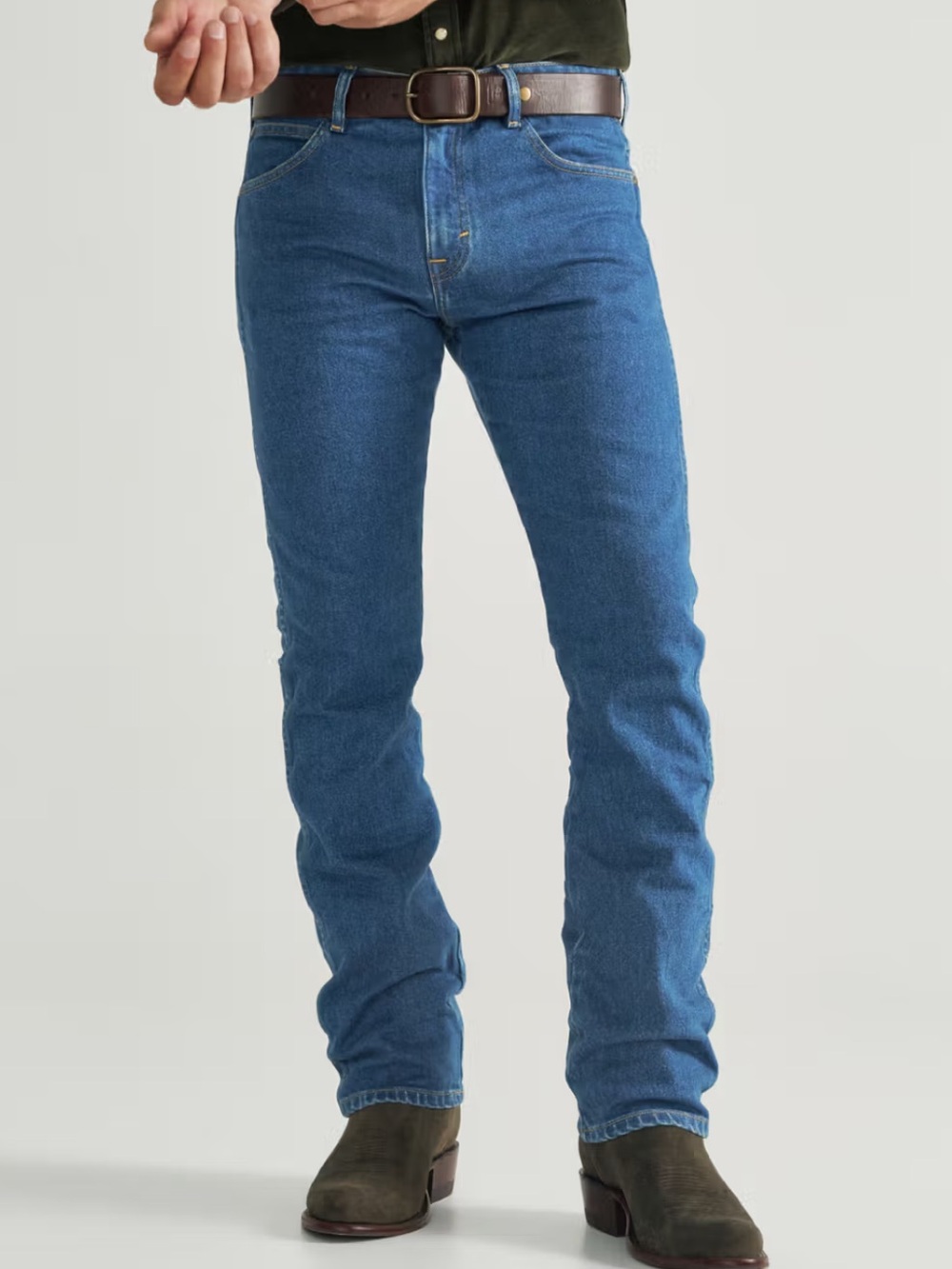 Tecovas Men's Slim Straight Jeans in Medium Blue